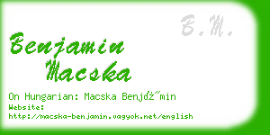 benjamin macska business card